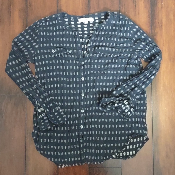 Anchor Collarless Softened Shirt - Fresh Navy - Picture 3 of 7